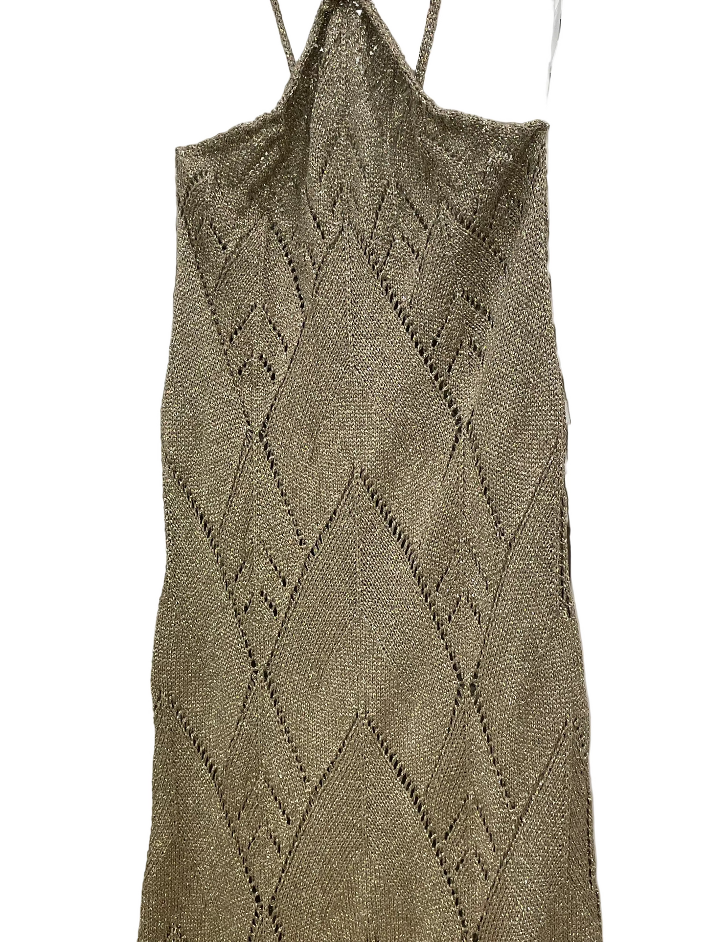 NIMA Zig Zag Croche Long Gold Dress