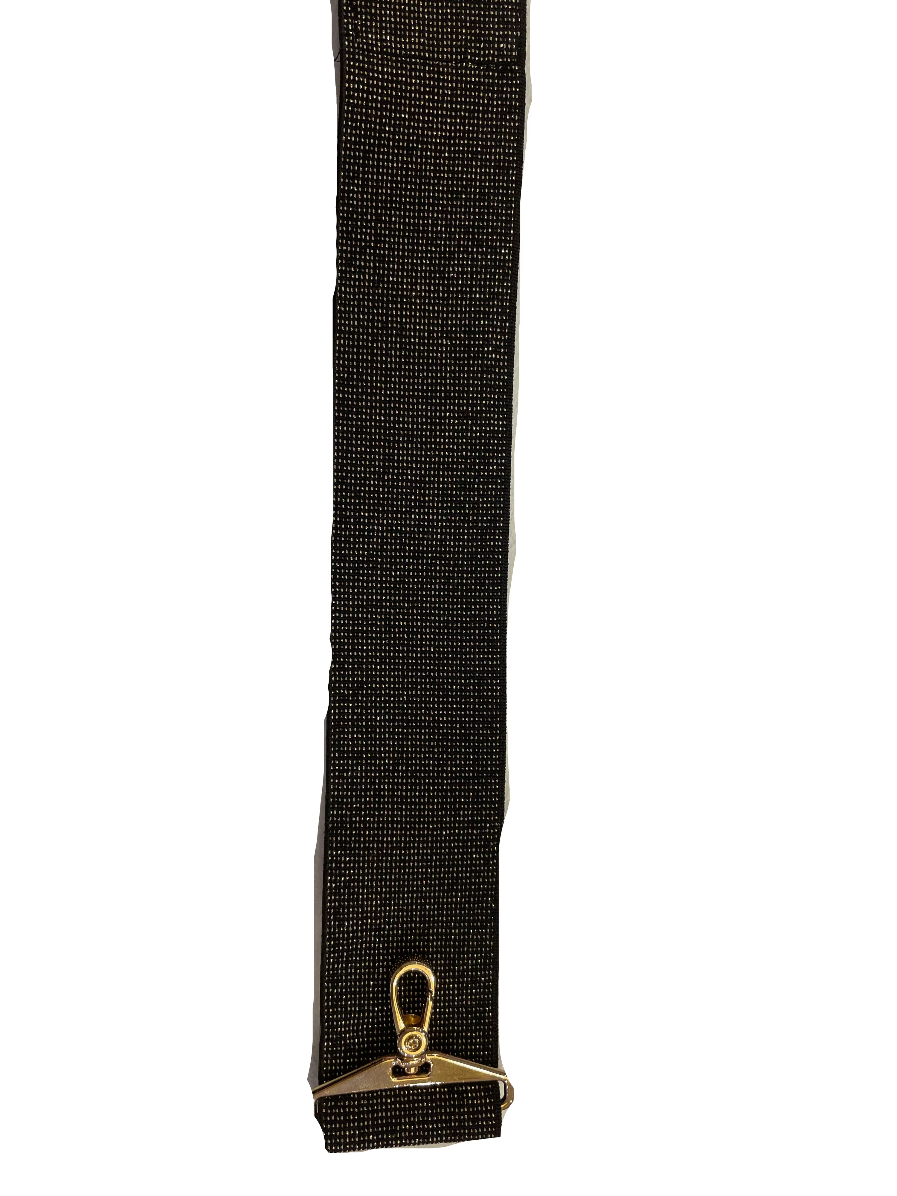 Elastic ribbon black glitter