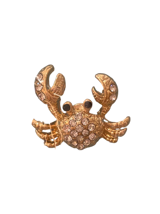 Crab + crystals gold Charm