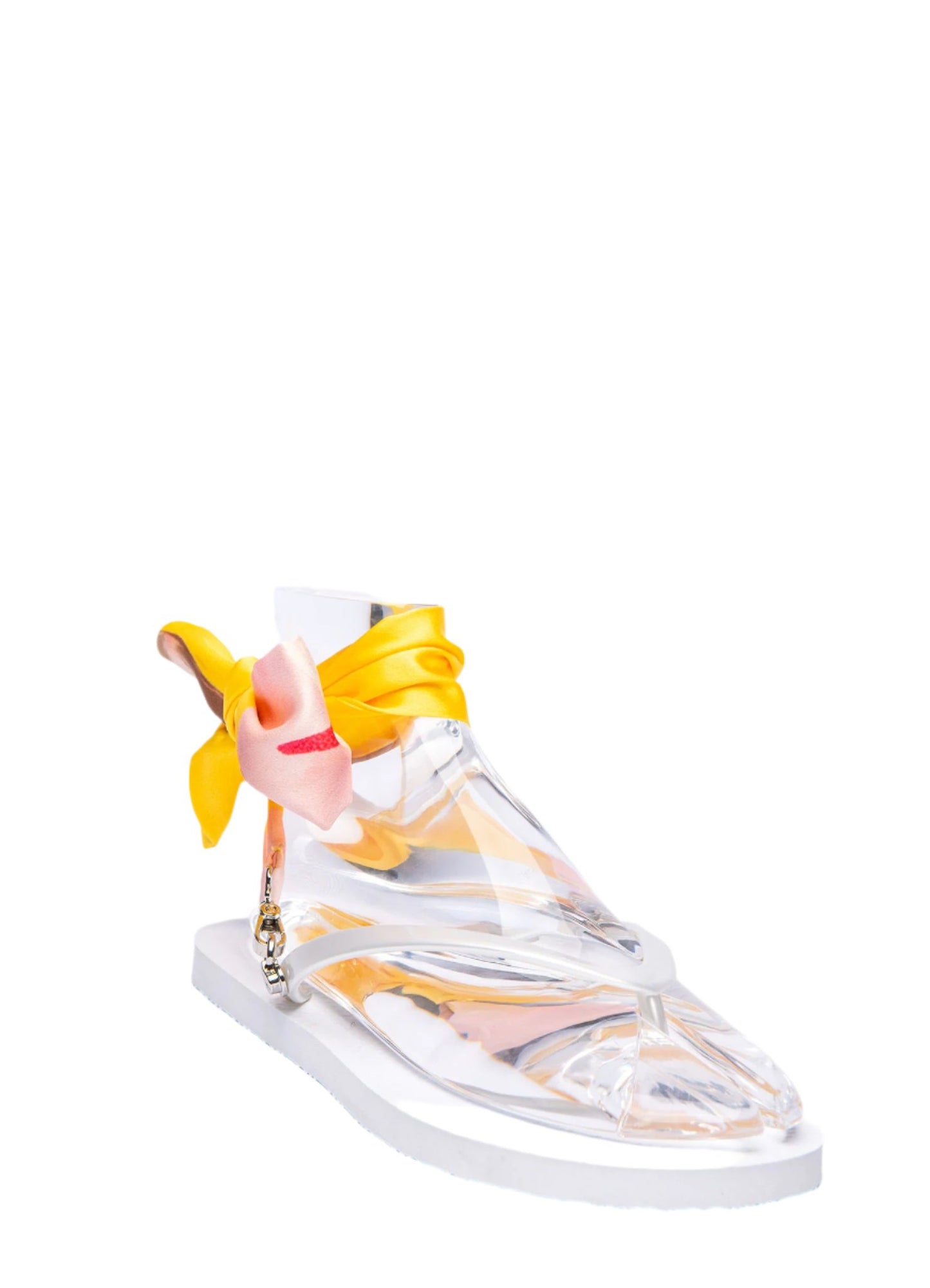 Yellow with pink flower ribbon