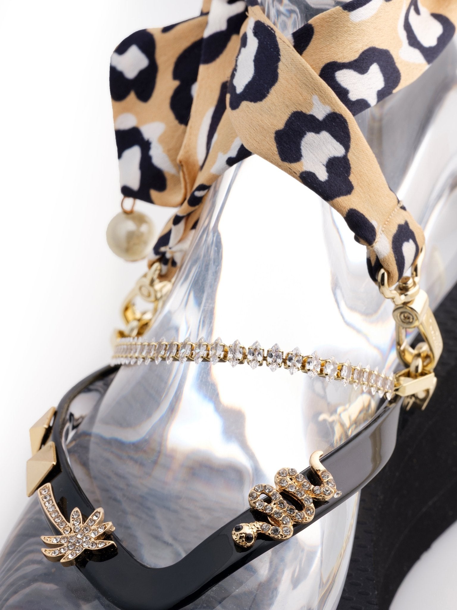 Black & Gold Leopard Wedge - Peggell Mallorca SL