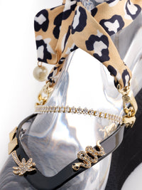 Black & Gold Leopard Wedge - Peggell Mallorca SL