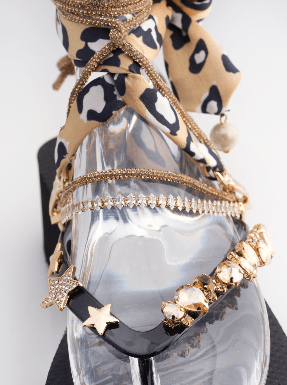 Black & Gold Leopard Wedge - Peggell Mallorca SL