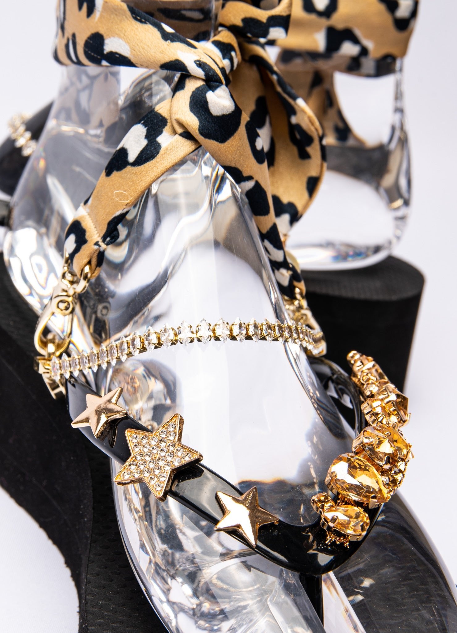 Black & Gold Leopard Wedge Sandal by Peggell – Peggell