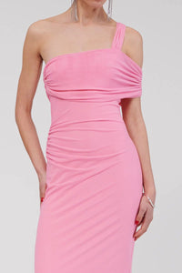 Christy pink off shoulder maxi dress - Pink - Peggell Mallorca SL