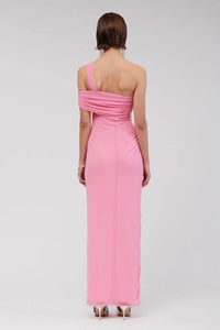 Christy pink off shoulder maxi dress - Pink - Peggell Mallorca SL