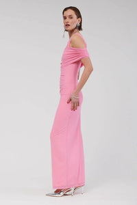 Christy pink off shoulder maxi dress - Pink - Peggell Mallorca SL