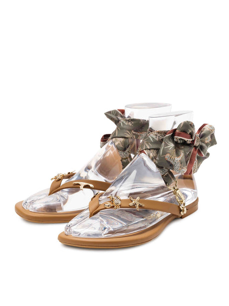 Cognac Leather Glamflip - Peggell Mallorca SL