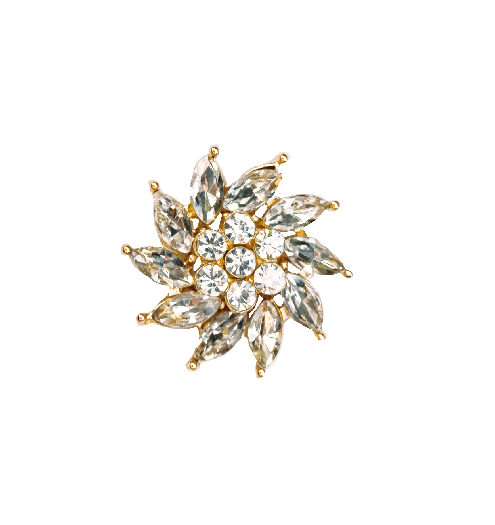 Edelweiss flower + crystals gold - Peggell Mallorca SL