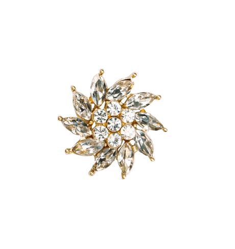 Edelweiss flower + crystals gold - Peggell Mallorca SL