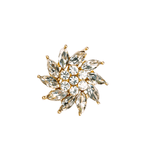 Edelweiss flower + crystals gold - Peggell Mallorca SL