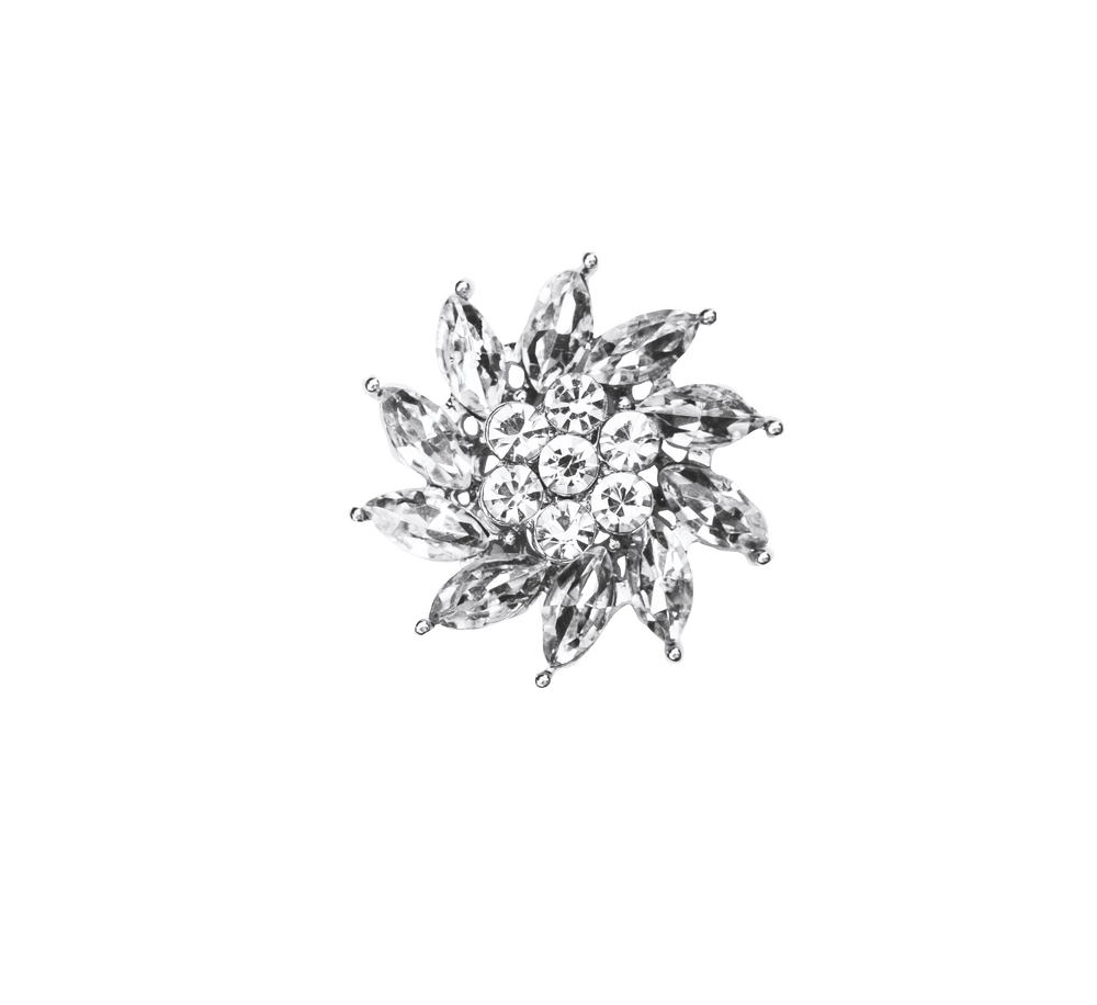 Edelweiss flower + crystals silver - Peggell Mallorca SL