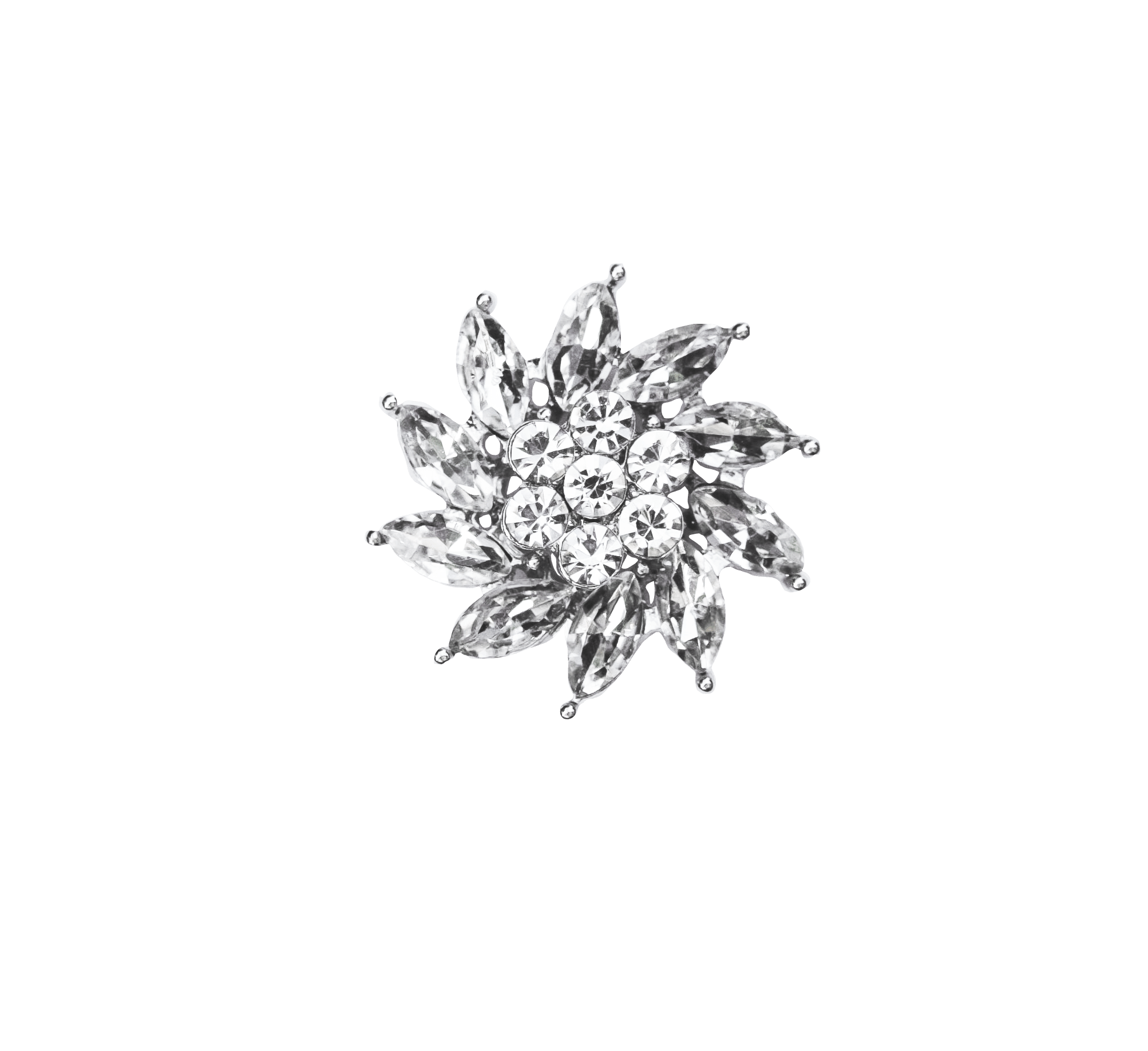 Edelweiss flower + crystals silver - Peggell Mallorca SL