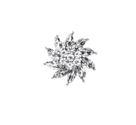 Edelweiss flower + crystals silver - Peggell Mallorca SL