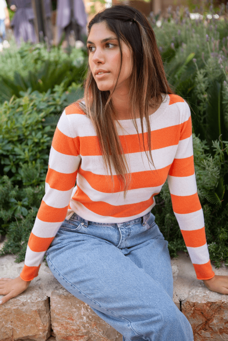 Fiona striped cashmere pullover - Peggell