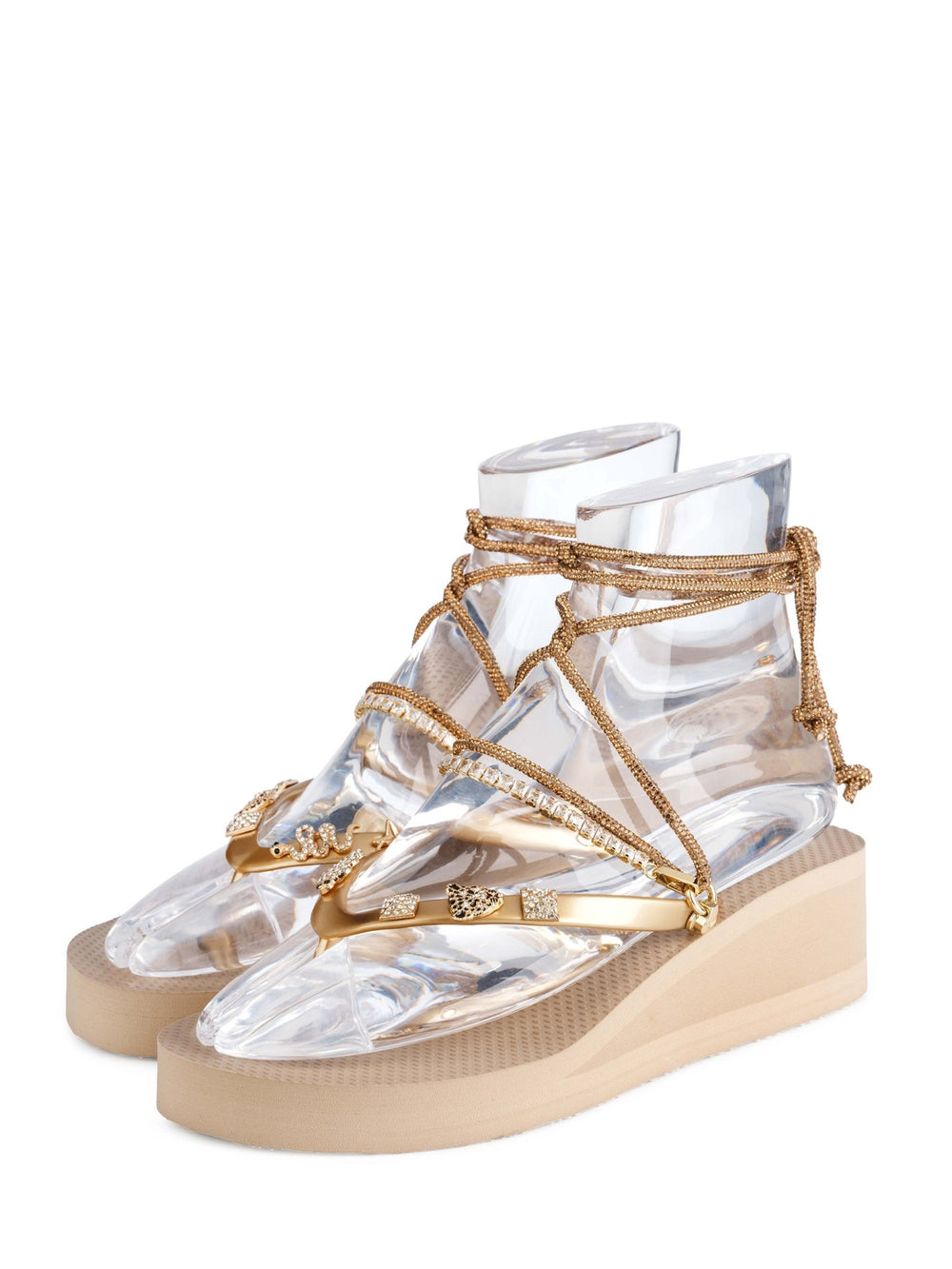 Gold Glitter Ribbon Wedge - Peggell Mallorca SL