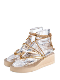 Gold Glitter Ribbon Wedge - Peggell Mallorca SL
