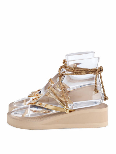Gold Glitter Ribbon Wedge - Peggell Mallorca SL