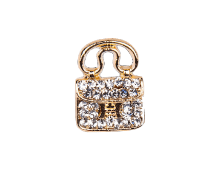 H handbag with crystals gold - Peggell Mallorca SL