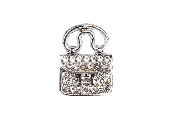 H handbag with crystals silver - Peggell Mallorca SL