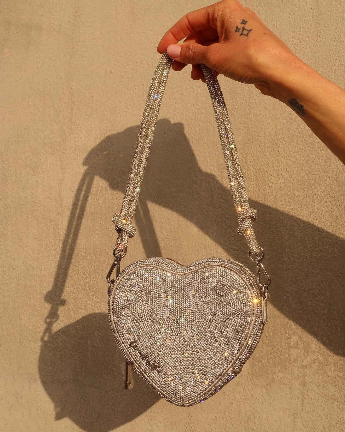 Heart Bag silver crystal by Weat - Peggell