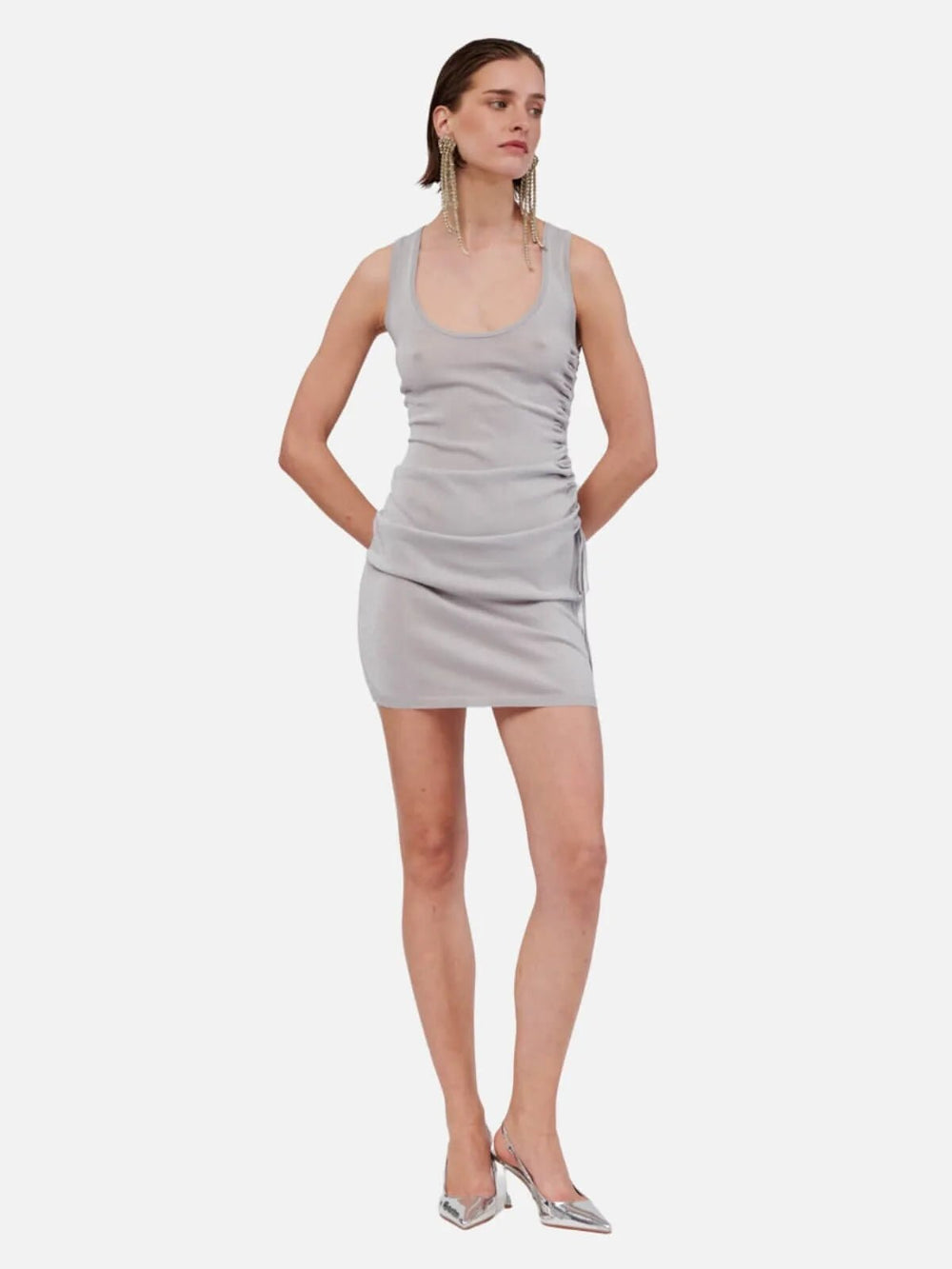 Ibiza scoop mini dress - Silver - Peggell Mallorca SL