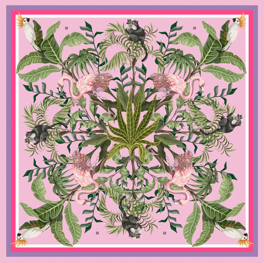 JUNGLE ANIMALS SILK TUNIC by Simone Bruns - PINK - Peggell Mallorca SL