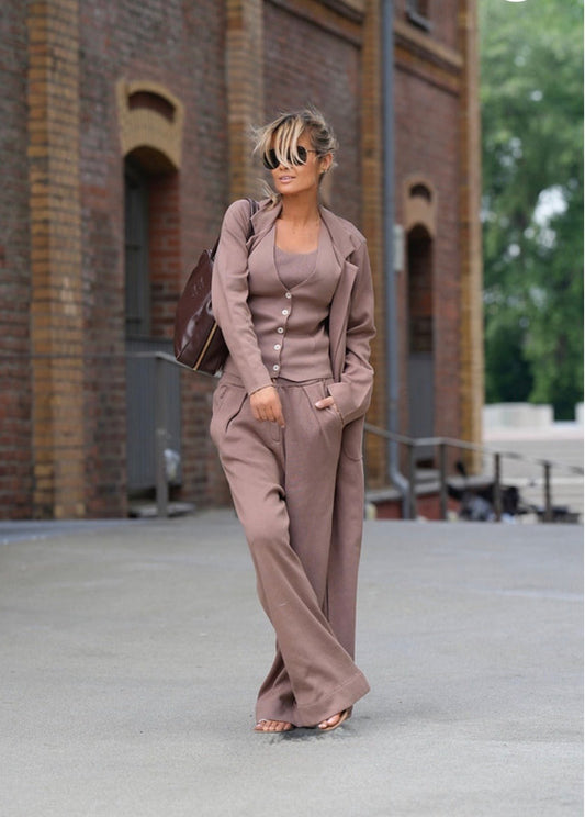 Knitted Coat Palina Mocca by Gitta Banko - Peggell Mallorca SL