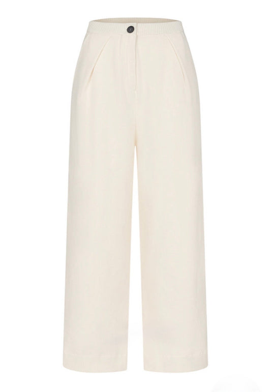 Knitted Pants Isla In Ecru by Gitta Banko - Peggell Mallorca SL