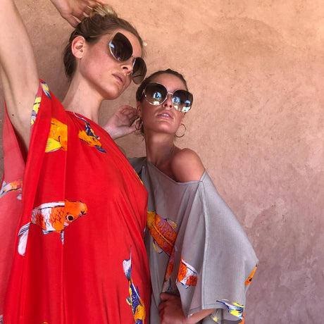 KOI SILK TUNIC by Simone Bruns - RED - Peggell Mallorca SL