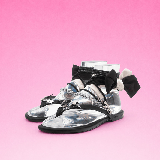 Leather Glitter Coco / Black - Peggell Mallorca SL