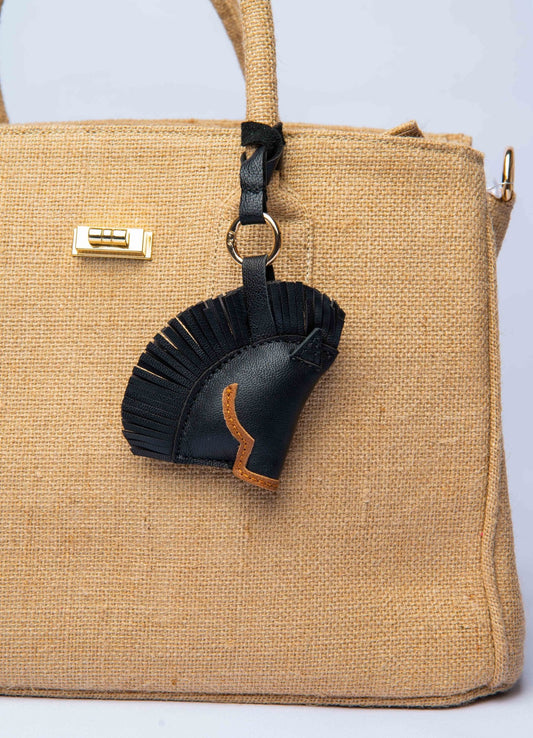 Leather Head Horse Black Bag Charm