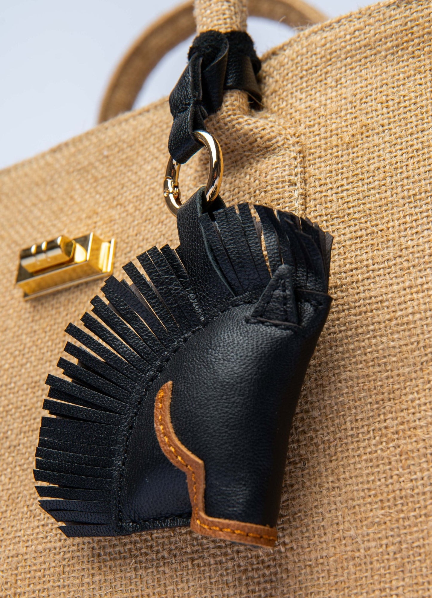Leather Head Horse Black Bag Charm