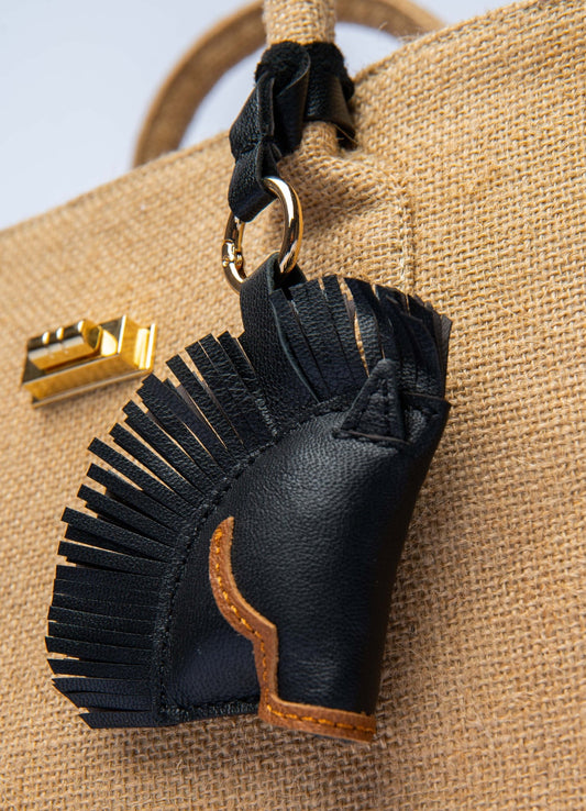 Leather Head Horse Black Bag Charm