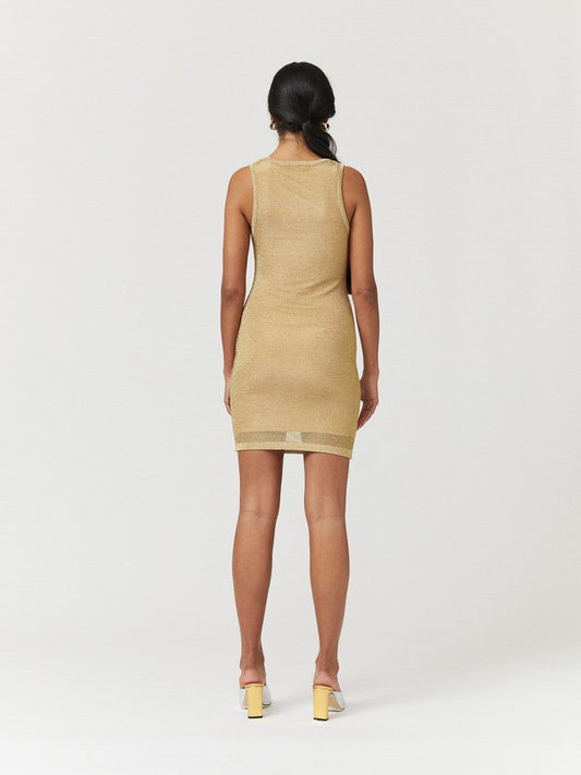 Leo Strappy Mini Dress - Gold - Peggell