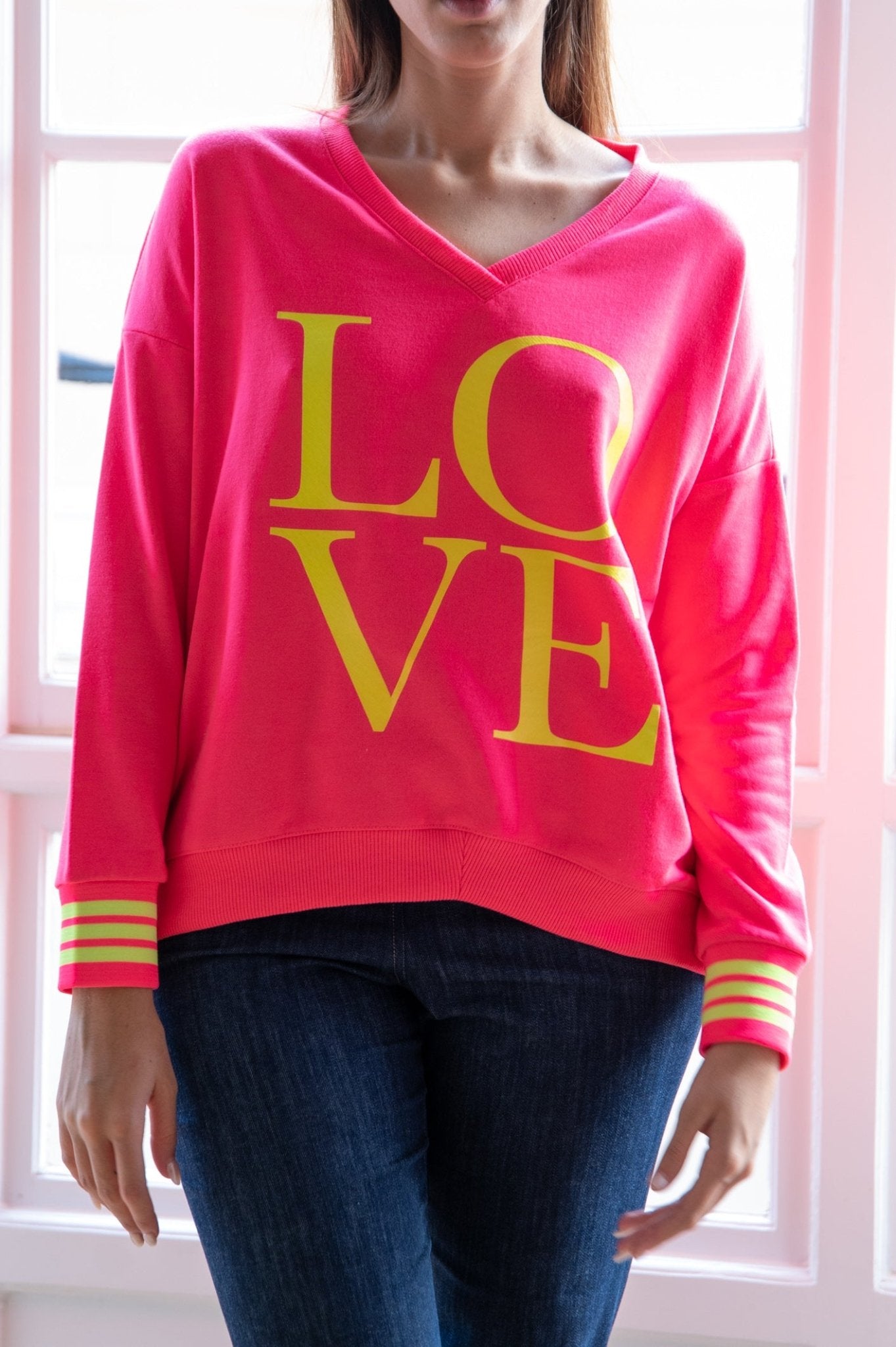 LOVE Pink pullover Miss Goodlife - Peggell Mallorca SL