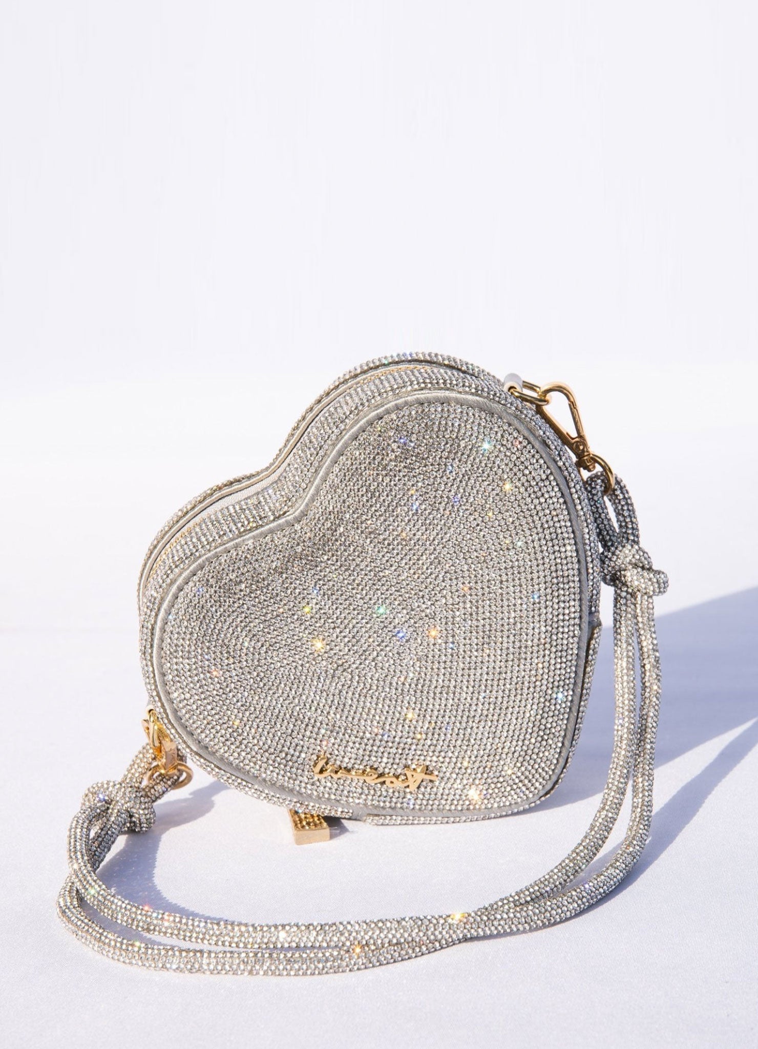 Medium Herztasche Silber mit Gold by Weat Peggell