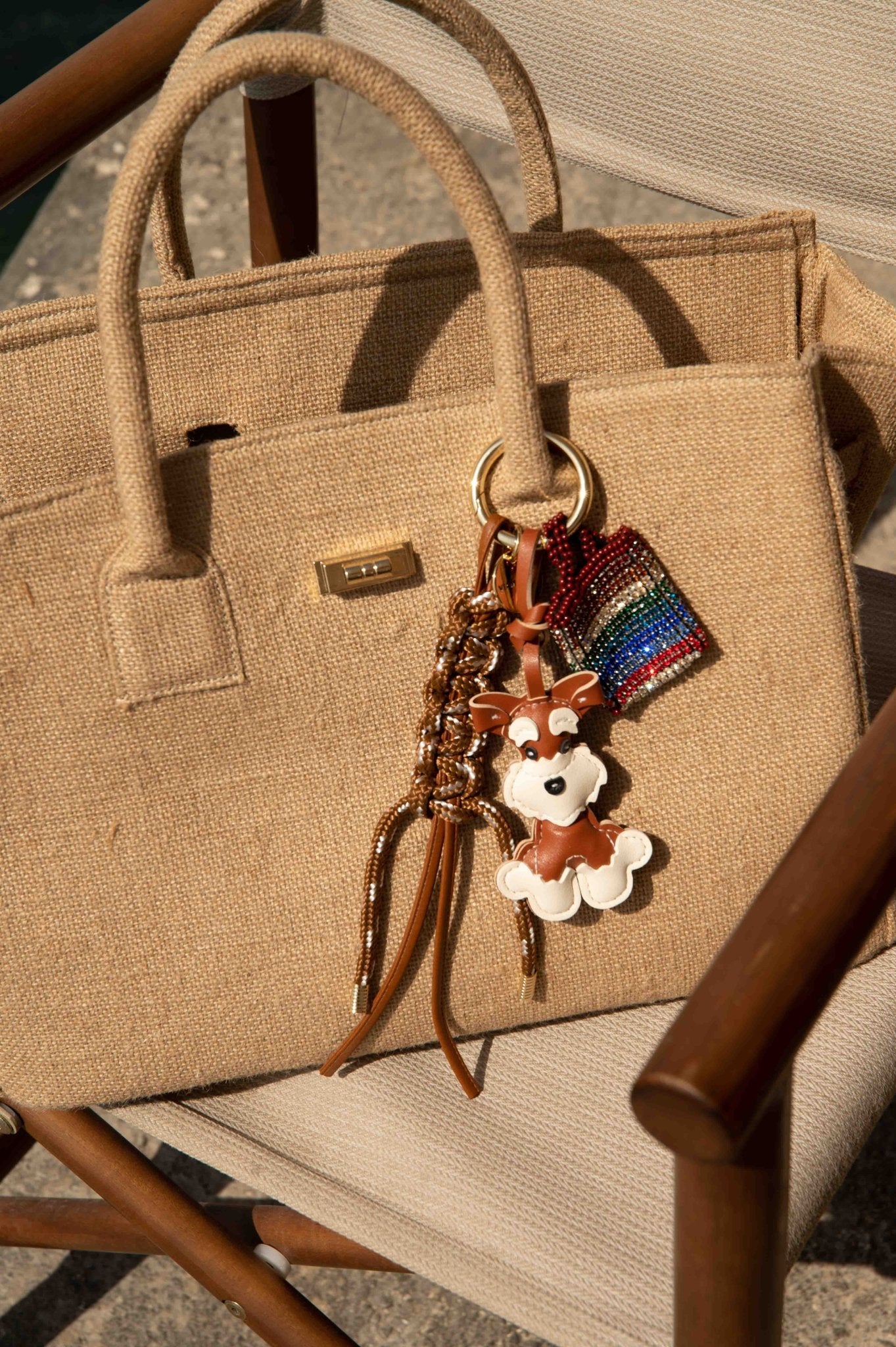 Peggell Jute bag with dog charm - Peggell Mallorca SL