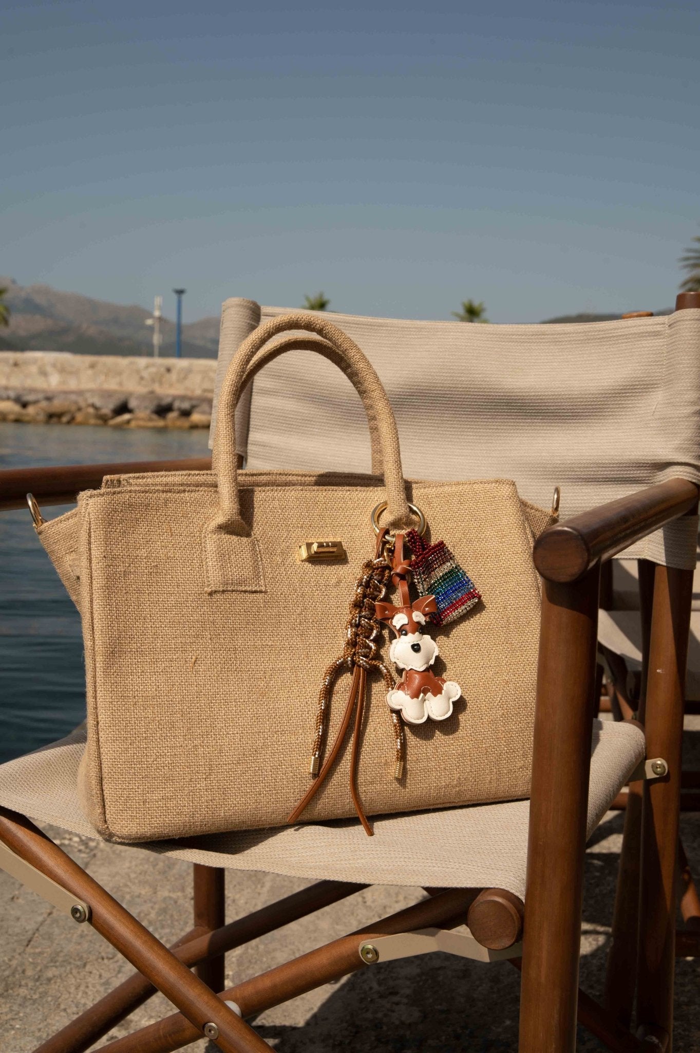 Peggell Jute bag with dog charm - Peggell Mallorca SL
