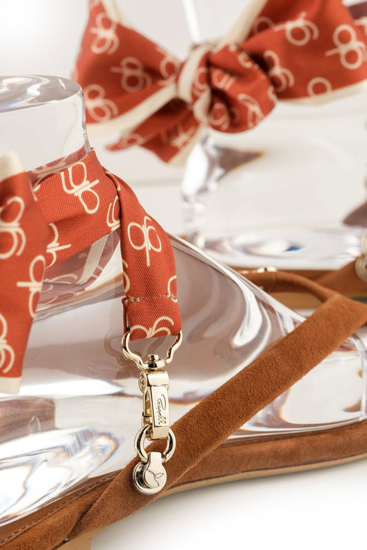 Peggell x Gitta Banko Cognac Suede Leather GB Glamflip® Gold - Peggell Mallorca SL