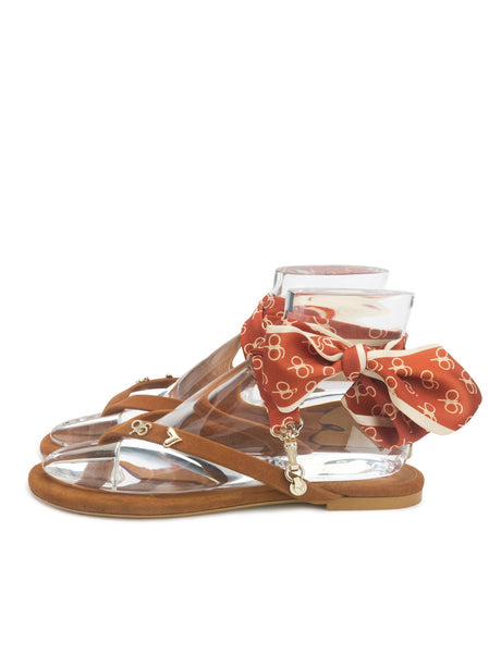 Peggell x Gitta Banko Cognac Suede Leather GB Glamflip® Gold - Peggell Mallorca SL