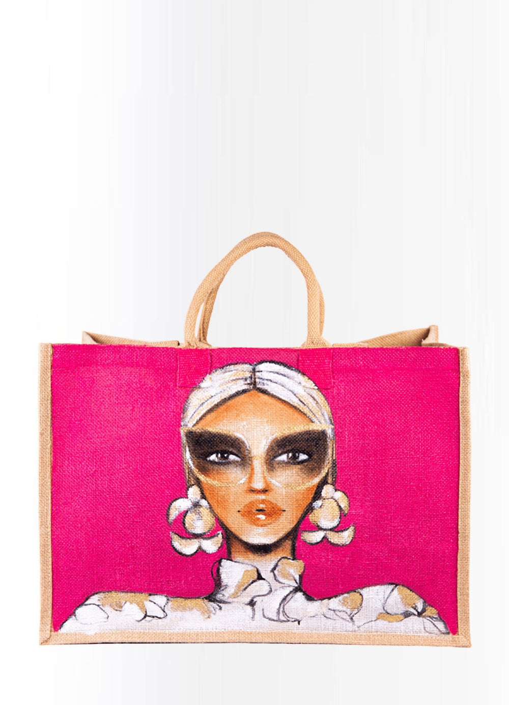 Pink "Iman" Jute Bag by Mimimako - Peggell