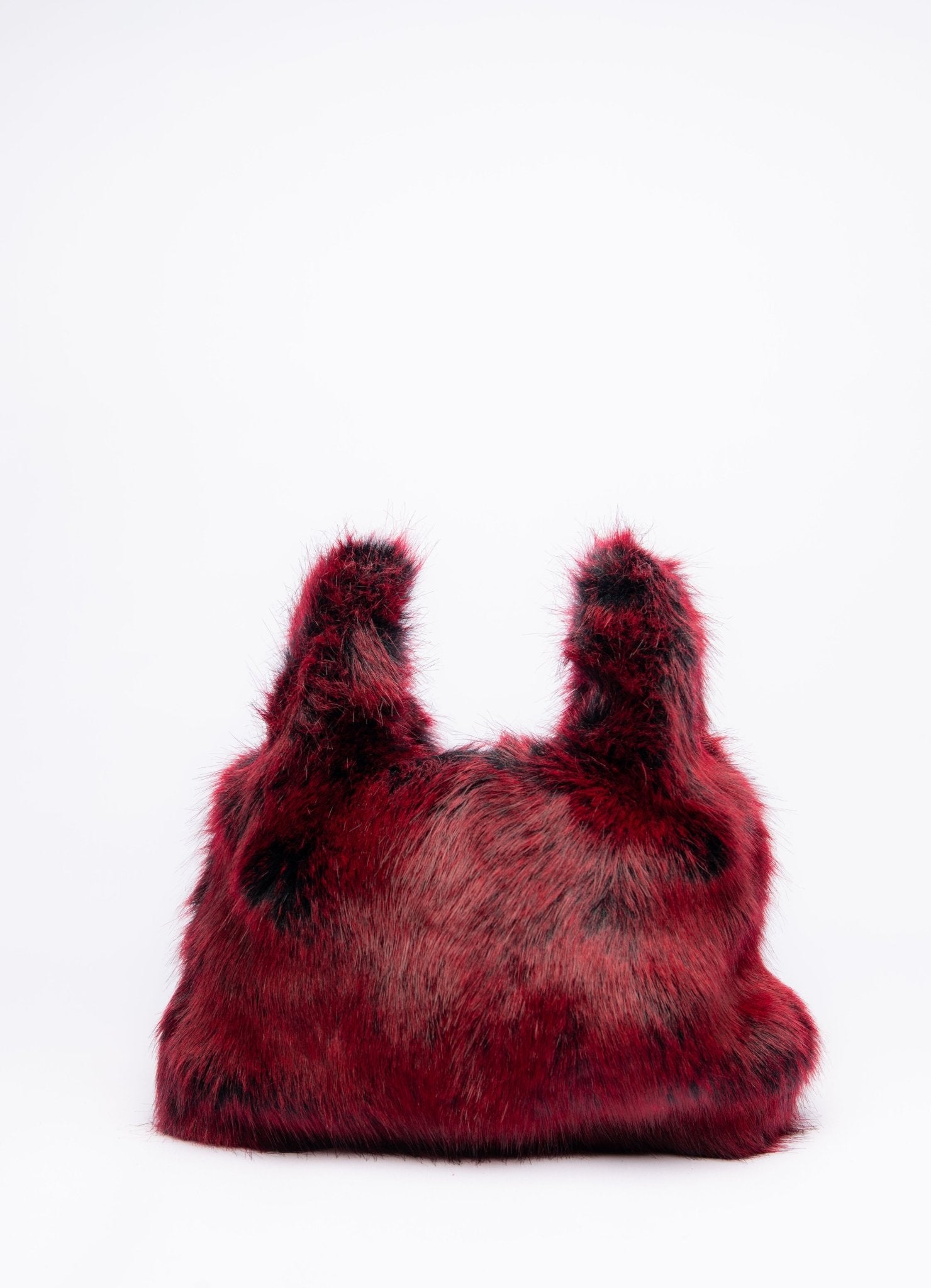 Small burgundy faux fur bag - Peggell