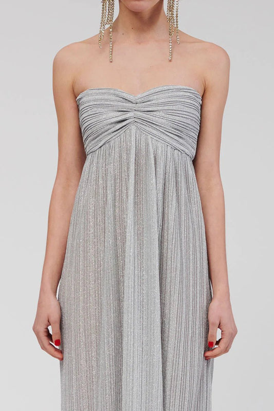 Stevie bustier maxi dress - Silver - Peggell Mallorca SL