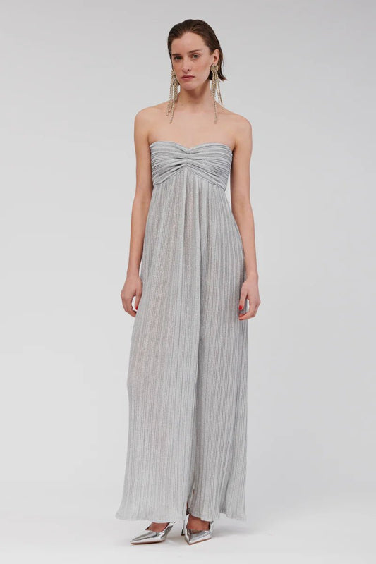 Stevie bustier maxi dress - Silver - Peggell Mallorca SL