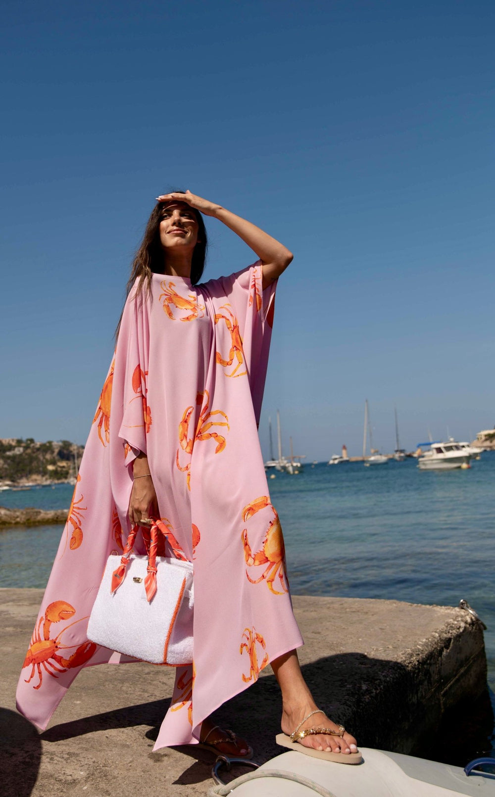 White/Orange Terry Bag - Peggell Mallorca SL