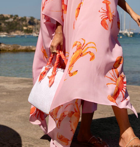 White/Orange Terry Bag - Peggell Mallorca SL