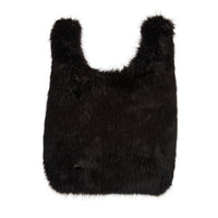 Big Faux Fur Bag Black - Peggell