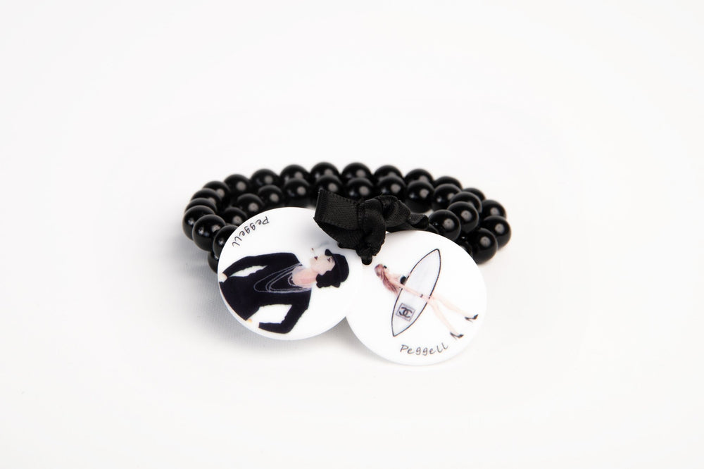 Black pearl bracelet surf - Peggell