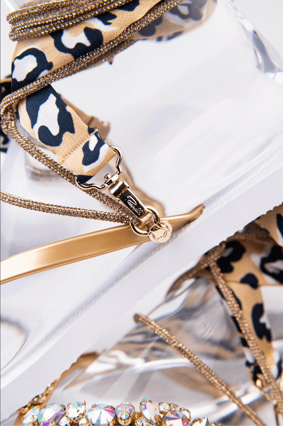 Golden leopard elegant sandals - Peggell